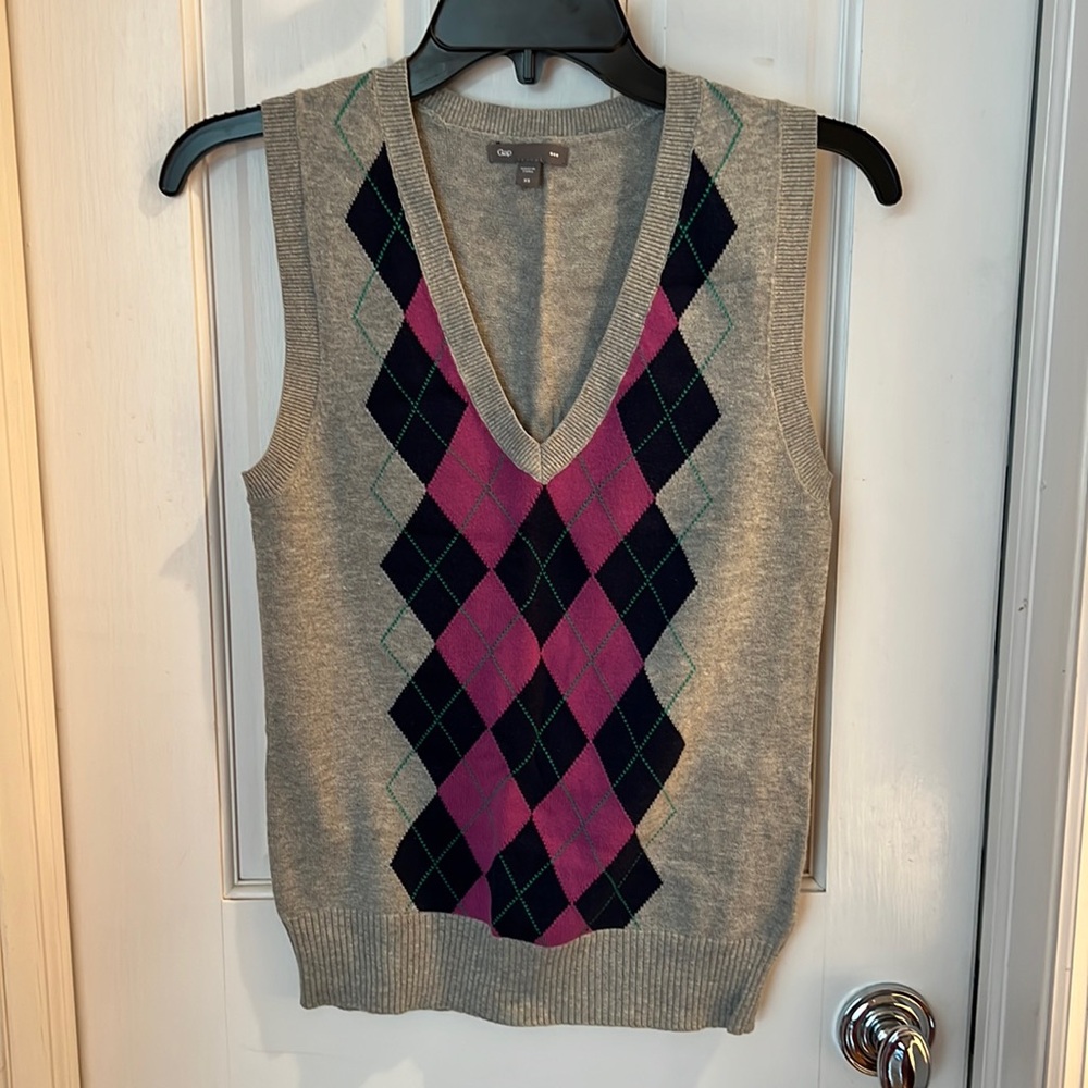 2000s Gap Factory Argyle Vest XS